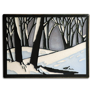 6x8 Snowscape - Twilight Motawi Tile