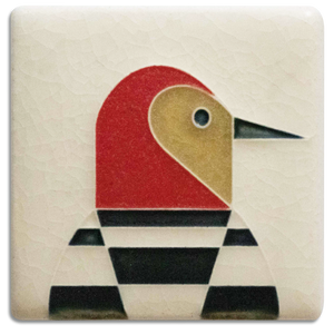 3x3 Woodpecker Motawi Tile