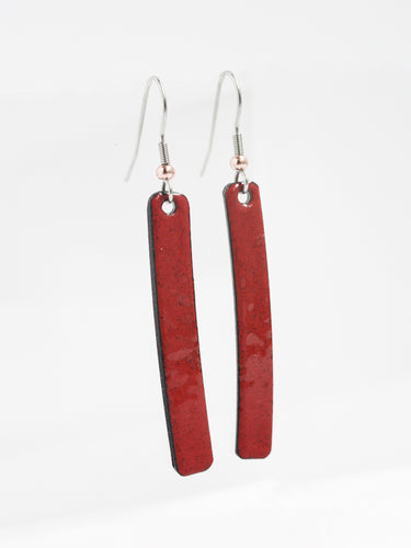 Red Stix Copper Enamel Earrings