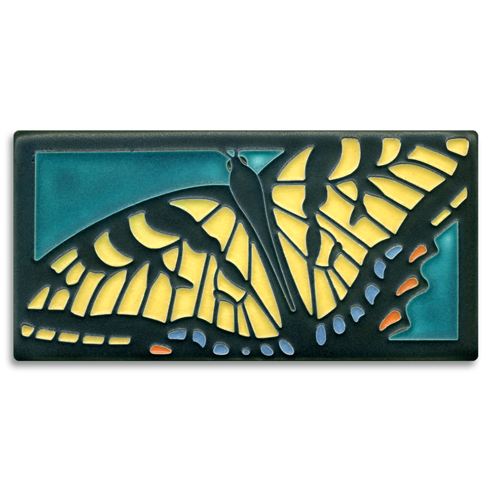 Swallowtail Butterfly Turquoise Tile