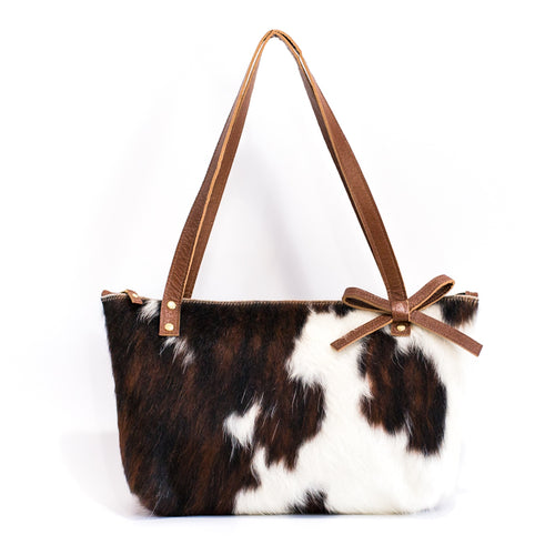 Brown & White Naomi Leather Handbag