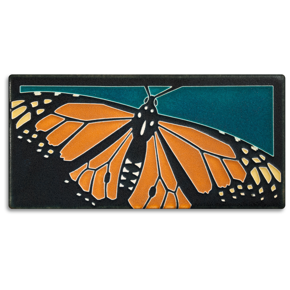 Monarch Butterfly Turquoise Tile